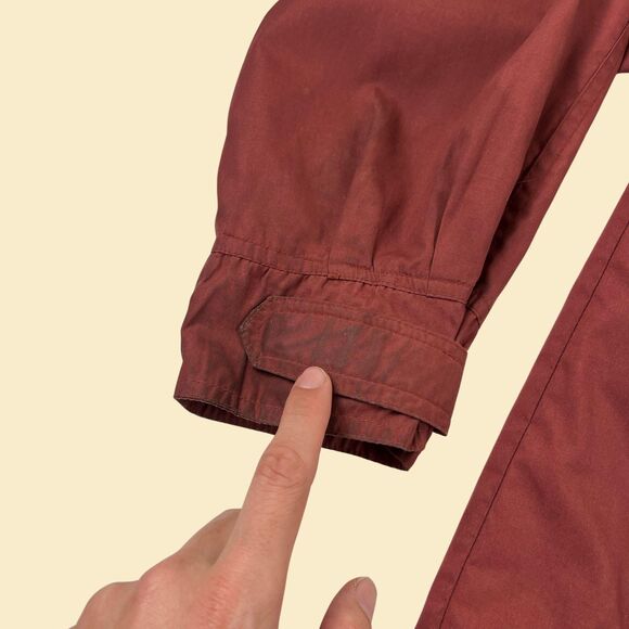 90s M hooded windbreaker by Pacific Trail, vintage burgundy outdoors mens jacket - Picture 8 of 10